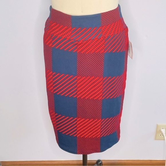 LuLaRoe Navy and Red Cassie Skirt- 2XL- NWT - Picture 1 of 6